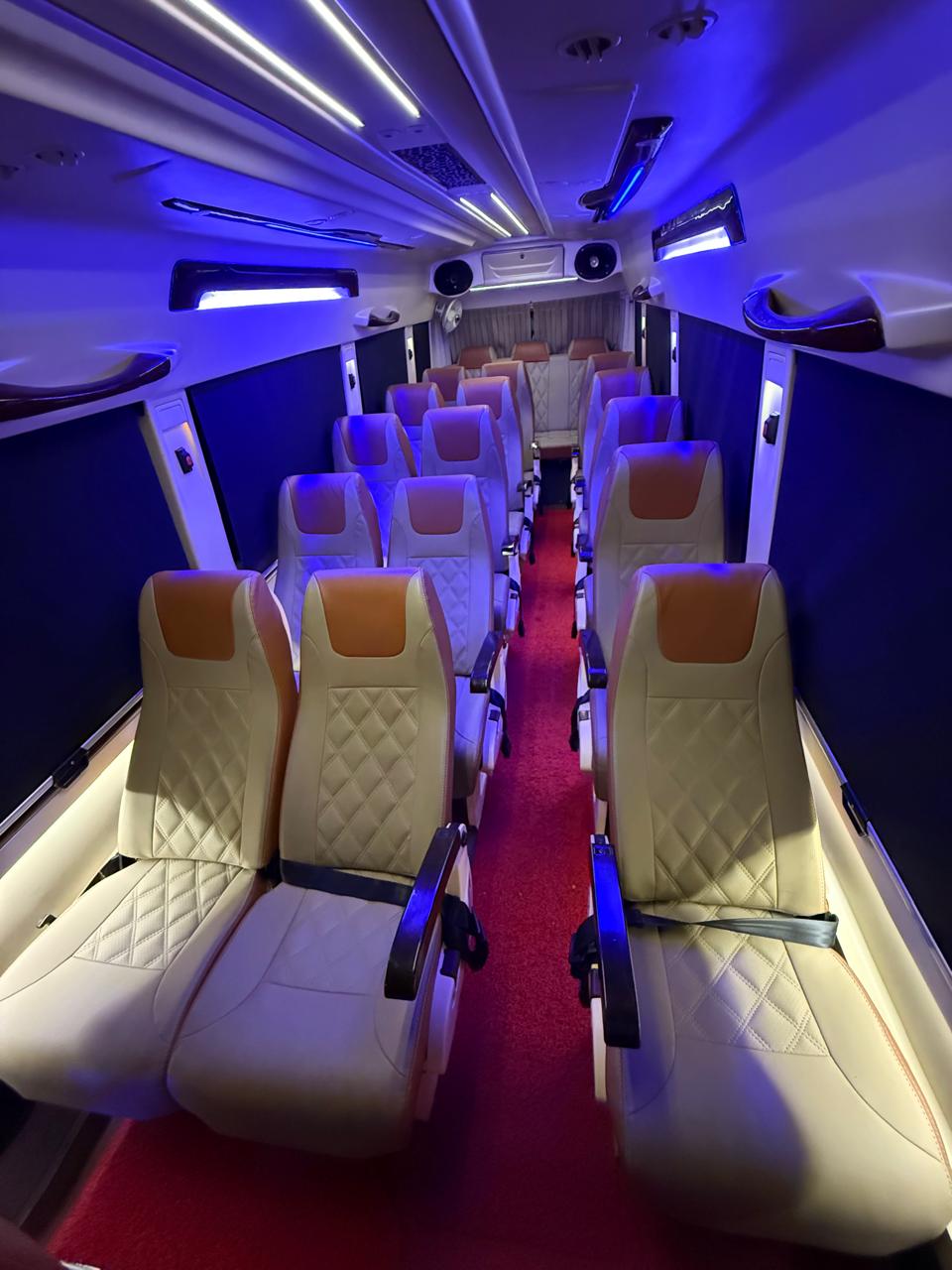 Tempo Traveller with Maharaja Seats Interior